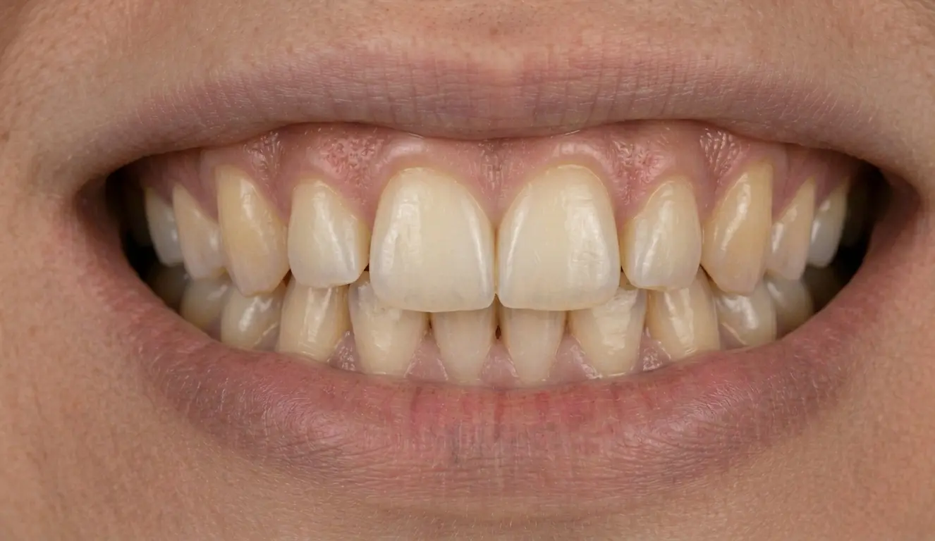 After: Bonding — chipped edges and midline gap