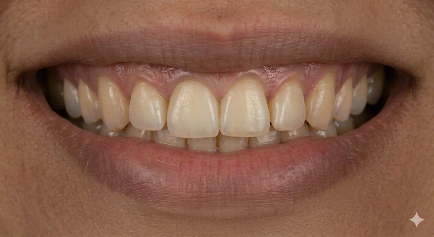 After: Implant — missing upper central incisor