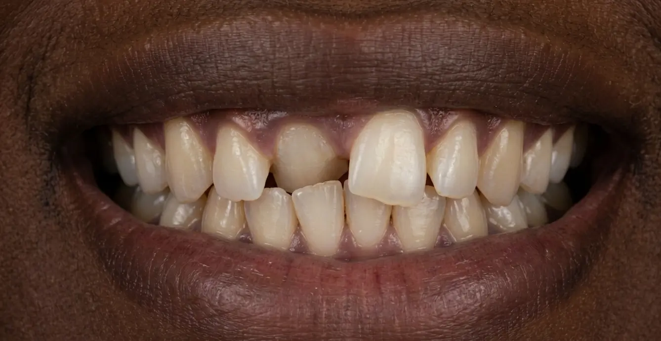 Before: Invisalign — severe crowding and rotation