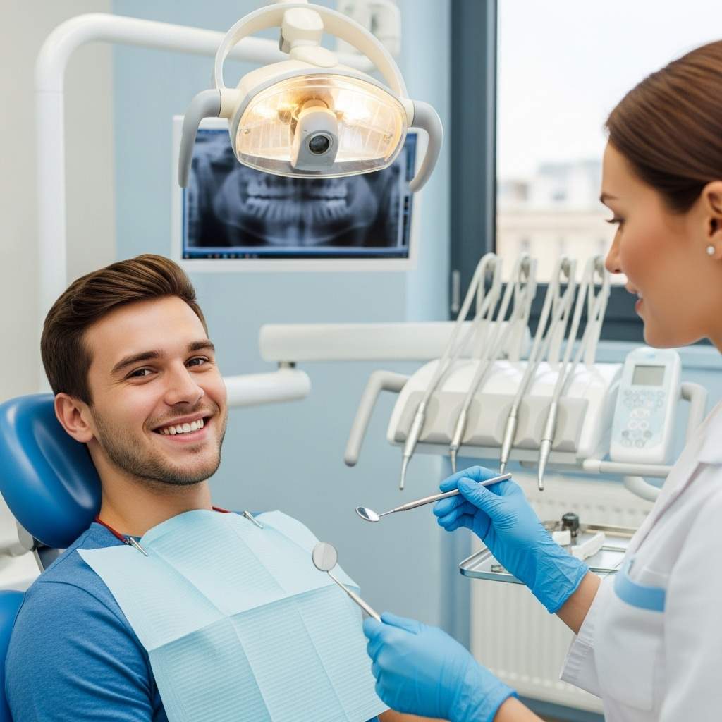 Professional dental cleaning and examination tools